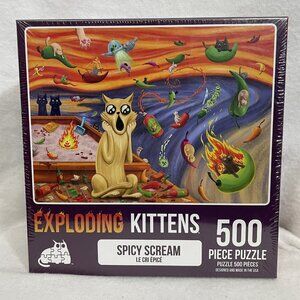 Exploding Kittens Puzzle Spicy Scream 500 Piece Jigsaw Brand New and Sealed